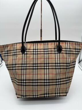 BURBERRY Blue Label Nova Check Nylon Large Tote